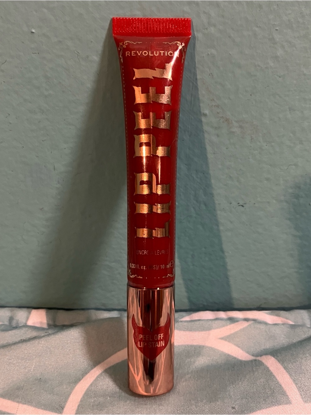 Revolution Red Peel-Off Lip Stain with Gold Accents